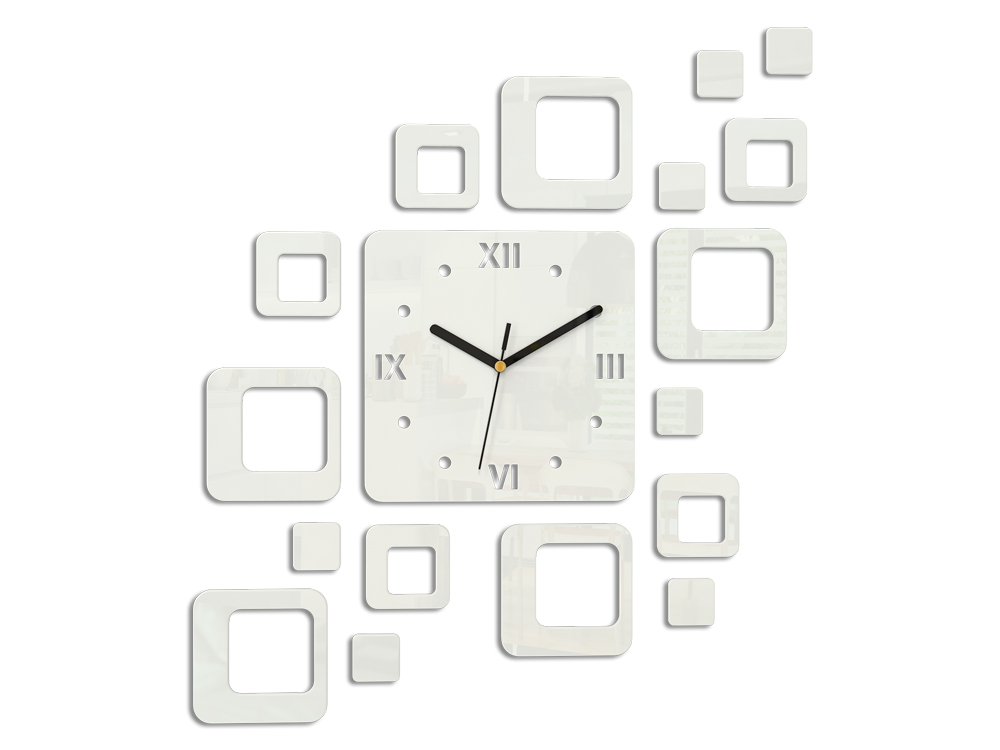 Moderní nástěnné hodiny ROMAN WHITE HMCNH010-white