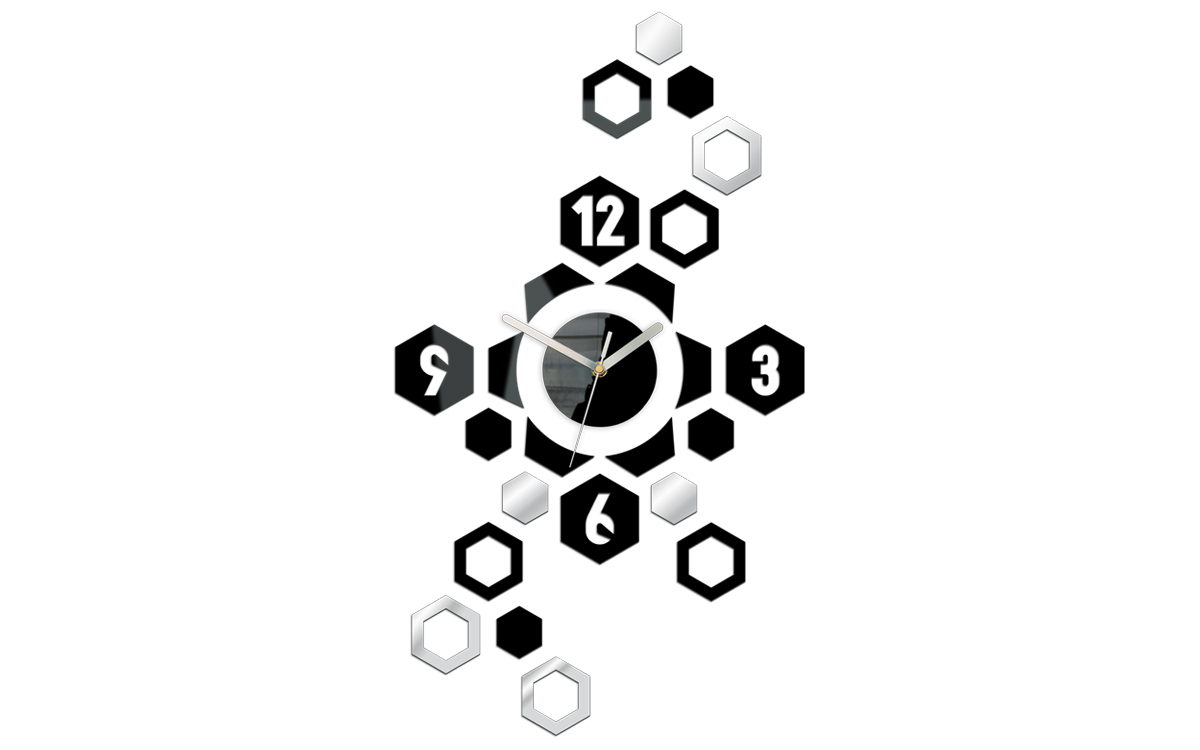 Moderní nástěnné hodiny HEXAGON NH018