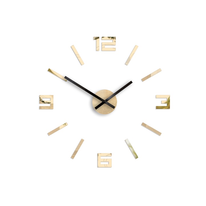 Moderní nástěnné hodiny ARABIC GOLD-MIRROR HMCNH056-goldmirror
