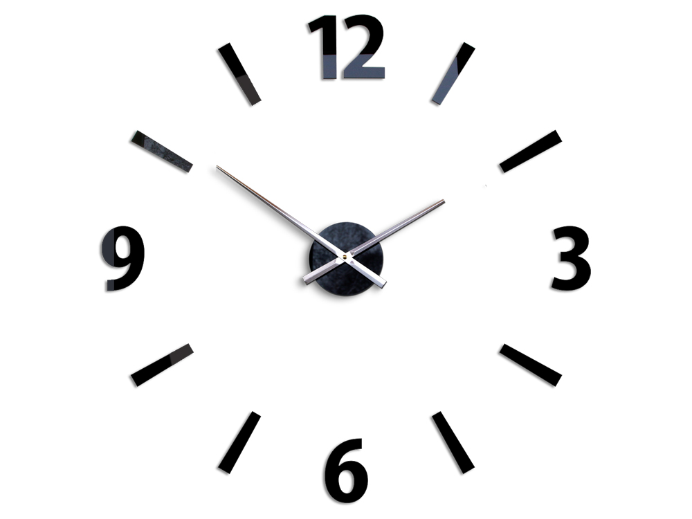 Moderní nástěnné hodiny KLAUS BLACK HMCNH061-black