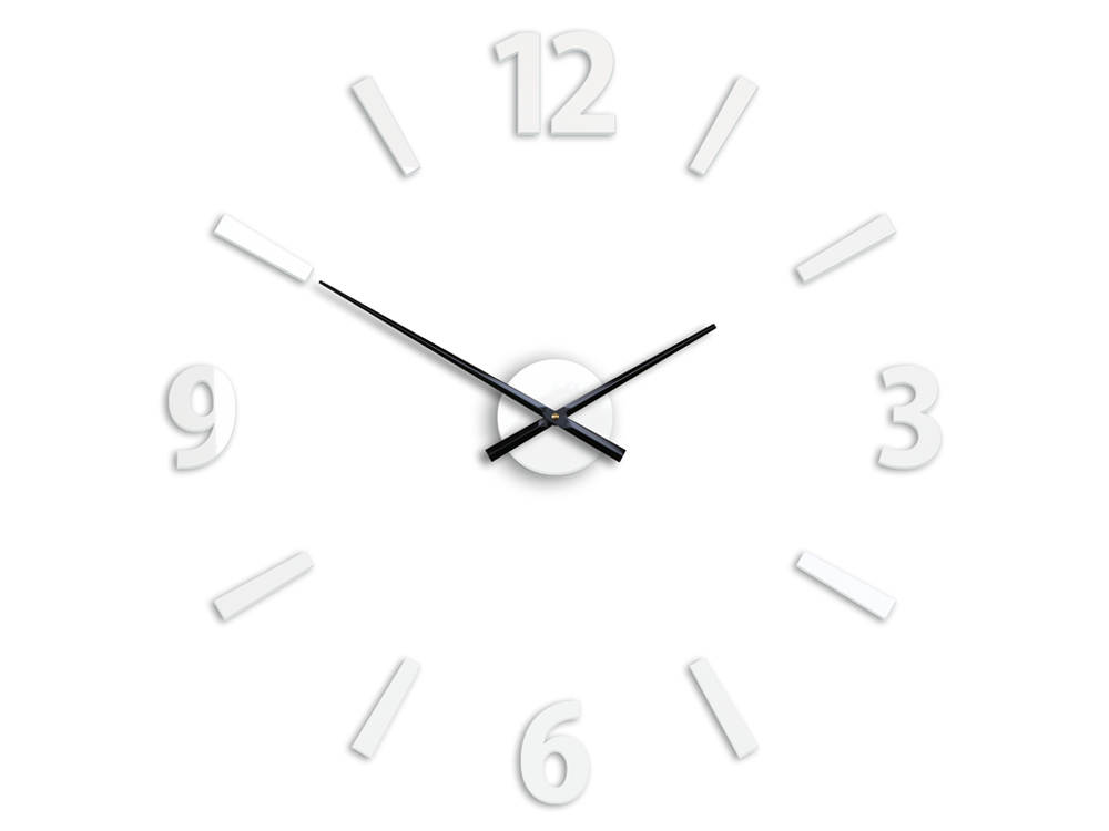 Moderní nástěnné hodiny KLAUS WHITE HMCNH061-white